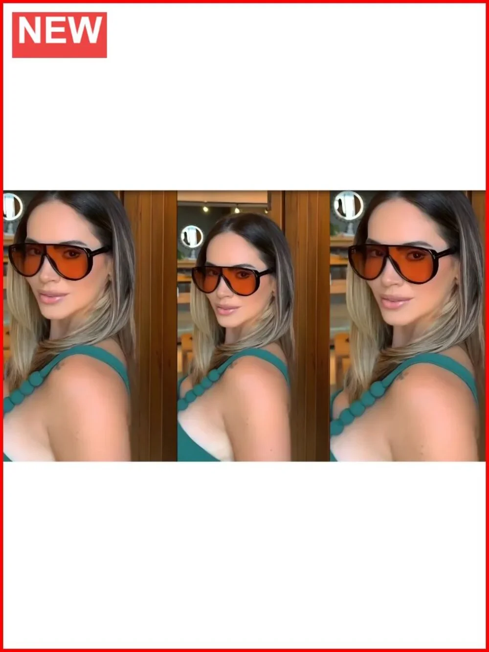 Oversized Retro Aviator Sunglasses with UV400 Protection